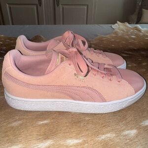 Puma Women's Pink Suede Sneakers